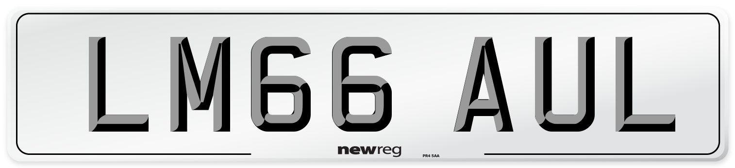 LM66 AUL Number Plate from New Reg
